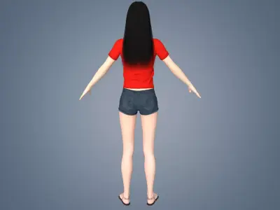Girl Rigged 3D model Low-poly 3D model