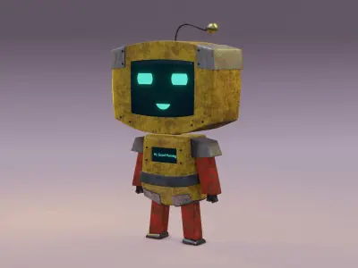 Cute Robot 3D model 2