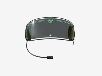 SciFi Glasses H02 Black Green - Character Design Fashion Low-poly 3D model