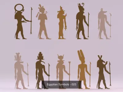 20 Models - Egyptian Symbols - Bundle 02 3D Model Pack