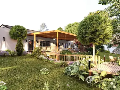  3D Exterior Scene 3D model design garden and landscape 3D model 2