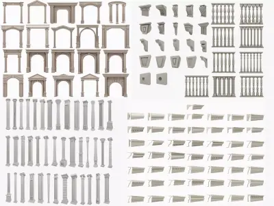 Building Facade Ornaments Collection 3D Model Pack