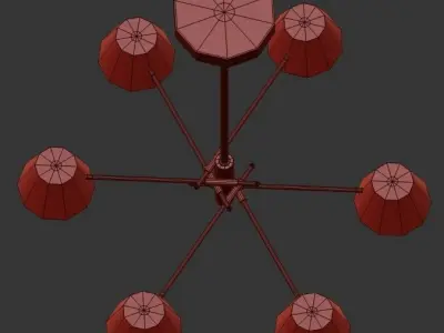 ANTLER modern chandelier with five shades 3D model