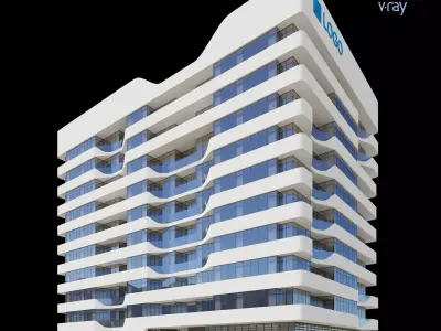 Modern Residential Building 003 3D model