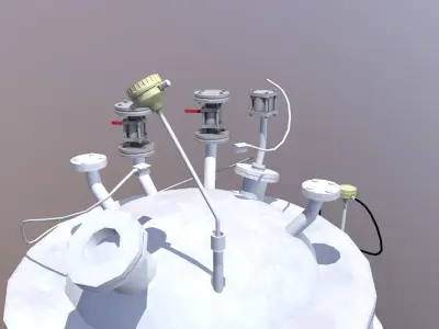 Stainless steel Vessel Low-poly 3D model