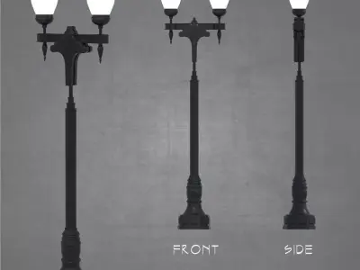 Ornate Street light fixture architectural lighting for street 3D model