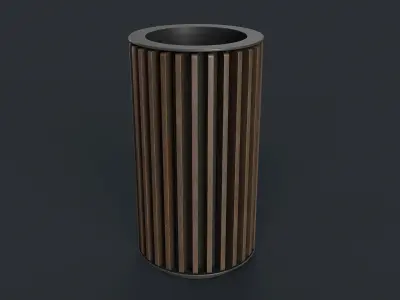 Street Trash Can 43 PBR Game Ready Low-poly 3D model