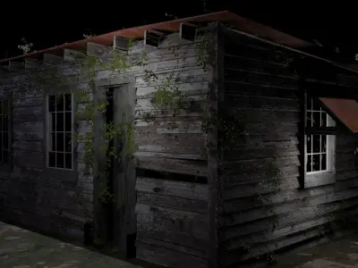 Desolate Abandoned house Low-poly 3D model