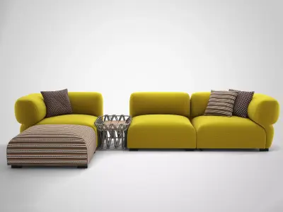 Butterfly modern sectional sofa 3D model