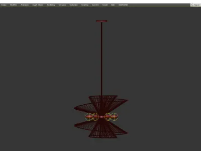 RIBBON SWIRL CHANDELIER 6 LIGHT Low-poly 3D model