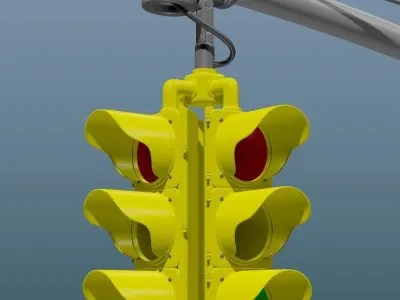 Traffic Light Low-poly 3D model