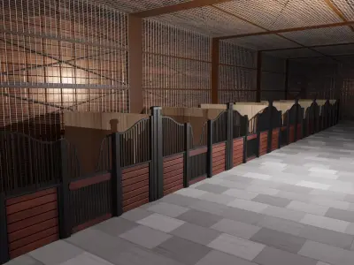 Horse Stable Low-poly 3D model
