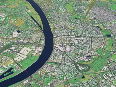 Cologne Germany 30x30km 3D City Map 3D model