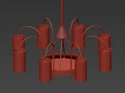 Eight chandelier with six candelabras 3D model