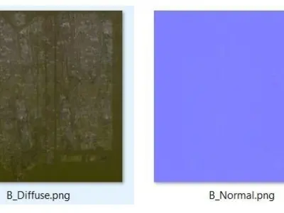 Old wooden doors Low-poly 3D model