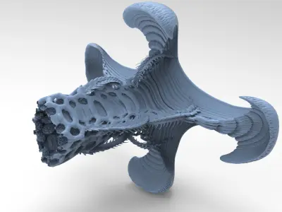 Alien Spine vertebrae stone 1 3D model