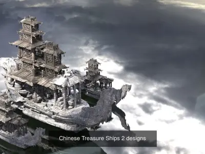 Pirate Ship collection 3D Model Pack