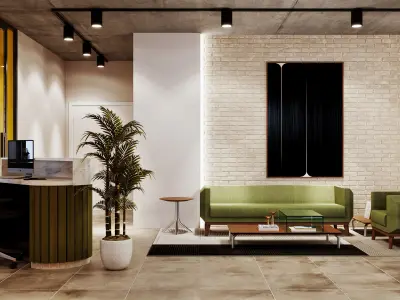 Office interior design 3D model