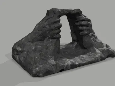 Cave Entrance cliff rock 08 Low-poly 3D model