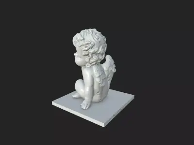 Cherub cupid statue 3D model