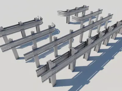 Highway Railing 3D model