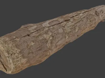Wood Log Low-poly 3D model