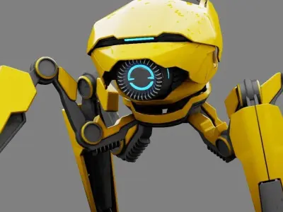 SPIDER DROID  Rigged character 3D model