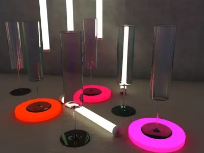 Champagne flute Glass 3D Realistic glassware 3D model