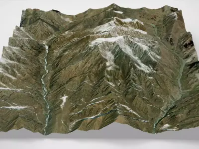 Mountain landscape Zhongcha Peak China 4413 m 3D model