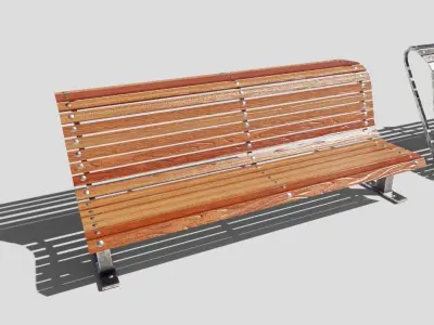 street chairs with 4k pbr textures model Low-poly 3D model