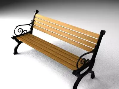 Wooden Bench 3D Model  3D model