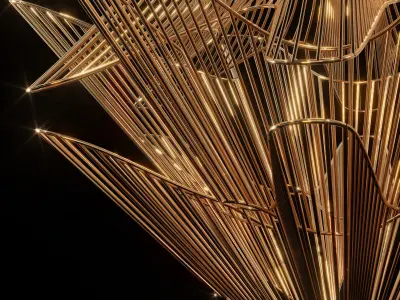 Terzani Moire Movement Chandelier 3D model