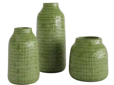 Three Green vases 3D model
