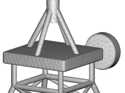 Mobile Tower Low-poly 3D model