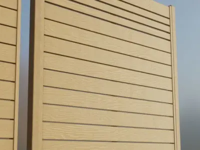 Modular Wood Fence 2 Remastered Low-poly 3D model