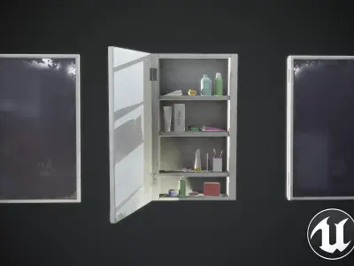 Shelf Mirror Low-poly 3D model