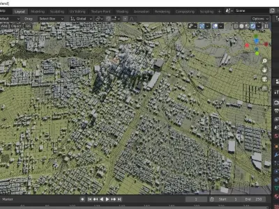 Houston 2021 city map  3D model