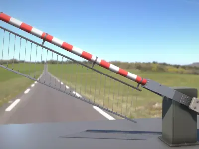 Low-Poly Railroad Barrier 3m Protective Grid Low-poly 3D model