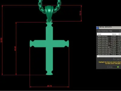 Cross Light Gold 3CP049 3DM STL 3D model