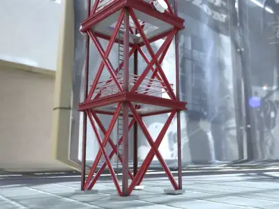 Communication Tower Low-poly 3D model