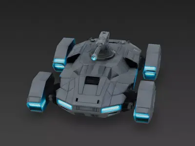 Sci-Fi Anti-Gravity Hover Tank 3D Model Low-poly 3D model