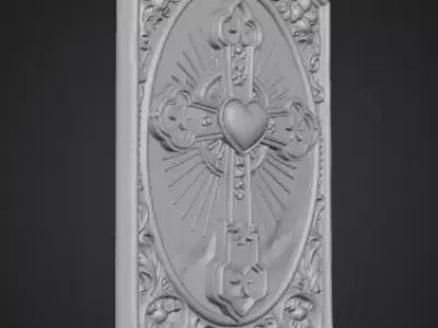 Sacred Heart Relief 3D Model Free 3D print model