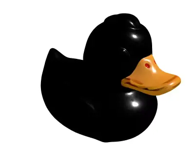 Glossy Black Rubber Duck 3D Model Low-poly 3D model