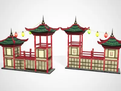 China RTS Fantasy Buildings Low-poly 3D model