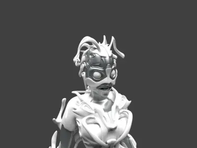 Rylee statue of woman holding sword 3D model