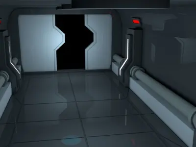 Sci Fi Corridor 3D model 4