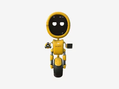 Wheel Robot H03 Yellow - SciFi Character Design Low-poly 3D model