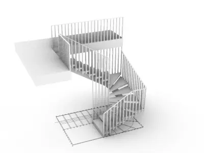 U Stairs 3D model