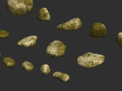 Assorted Rocks - Moss 2 Low-poly 3D model