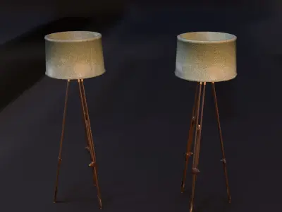 3d lamp pair of floor lamps Free low-poly 3D model